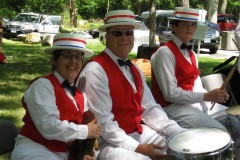 Percussion section: Laurie Heth, Tom Bunce, and JJ McNulty, July 4, 2011