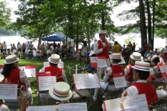 Friso Hermans directing the band at the Town Grove in Lakeville, July 4, 2011