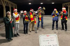North Canaan, November 28, 2021: Playing while Santa arrived at the end of the Parade of Lights!